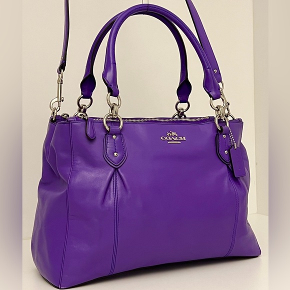 COACH Bright Purple Carryall In Smooth Relaxed Leather - Picture 2 of 14